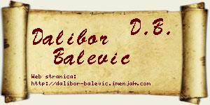 Dalibor Balević vizit kartica
